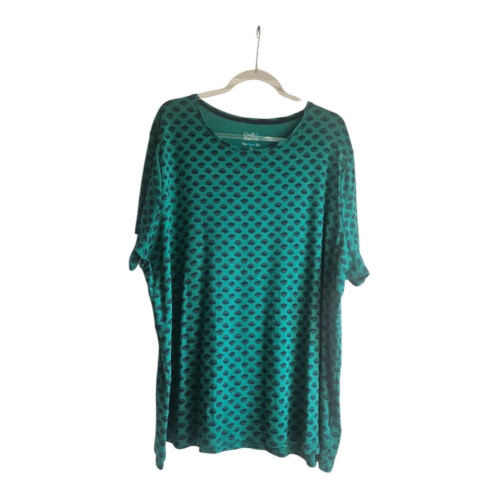 Croft & Barrow The Classic Tee Womens 3X Green S/S Scoop Neck Stretch Pullover
